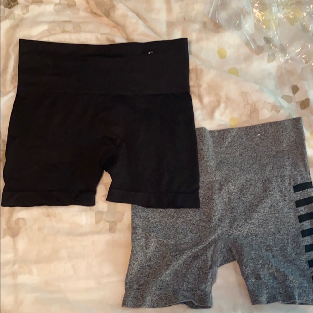 2 pairs of spandex shorts